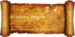 Blauhorn Armida névjegykártya